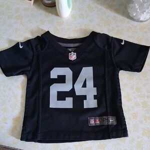 Nike Black Kids NFL Jersey with White Number 24